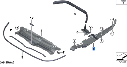 BMW 5 SERIES G60 SIDE PANEL SEALING LEFT 51745A01593