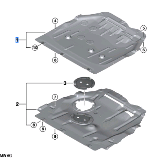 BMW X1 SERIES U11 ENGINE COMPARTMENT SHIELDING 51755A05D26