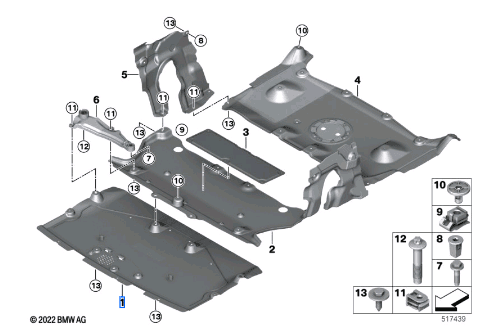 Bmw 7 Series G70 Engine Compartment Shielding Front 51759498259-T Bmw 7 Series G70 Engine Compartment Shielding Front 51759498259-T
