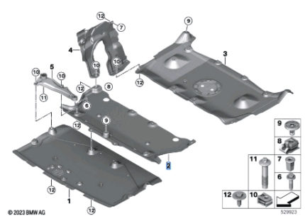 BMW 5 SERIES G60 COVER FOR STEERING GEAR 51759498261-T