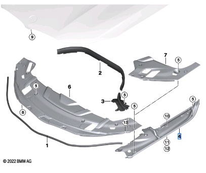 BMW 5 SERIES G30 SEALING SIDE PANEL LEFT 51767349605