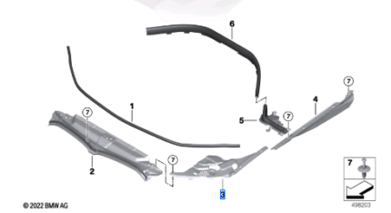 BMW 3 SERIES G20 G20 LCI G21 G21 LCI G28 HEADLIGHT FILLER PANEL LEFT 51767499927