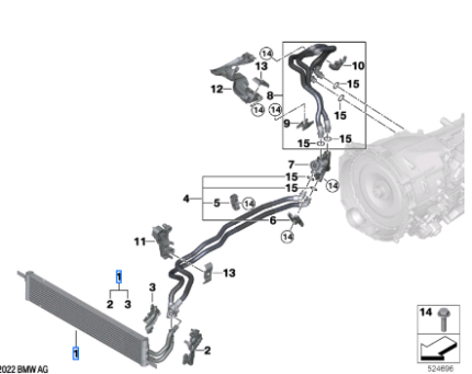 BMW 5 SERIES G60 OIL COOLER 17115A18804