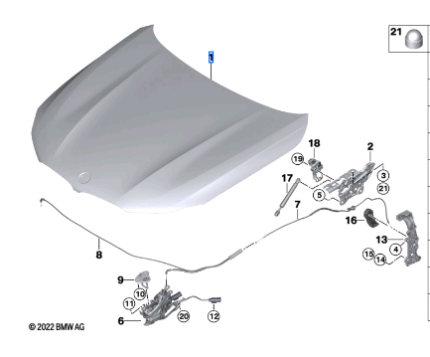 BMW 7 SERIES G12 ALMINIUM ENGINE HOOD 41007933415