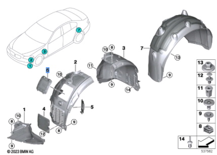 BMW 5 SERIES G30 COVER BULB REPLACEMENT 51717340199-C