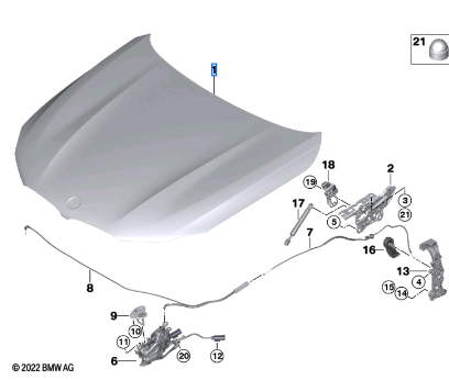 BMW 5 SERIES G30 BONNET 41007440427