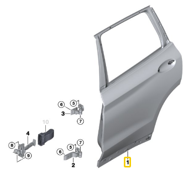 BMW X4 SERIES G02 DOOR REAR LEFT 41517478343