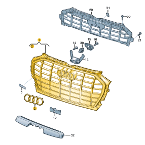 AUDI Q5 RADIATOR GRILLE 80A853651AF-D