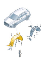 AUDI Q3 WHEEL HOUSING LINER RIGHT FRONT 83A821172E-D