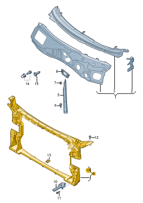 AUDI A4 LOCK CARRIER WITH MOUNTING FOR COOLANT RADIATOR 8W0805594