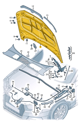 AUDI A4 8W0 ENGINE HOOD 8W0823029A