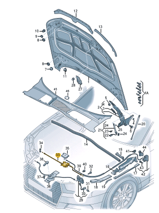 AUDI A4 BOWDEN CABLE CENTER 8W0823531C-D