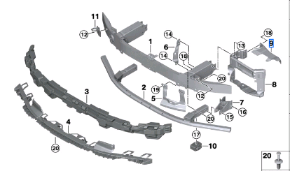 BMW 7 SERIES G70 CROSS BRACE RIGHT 51119463996