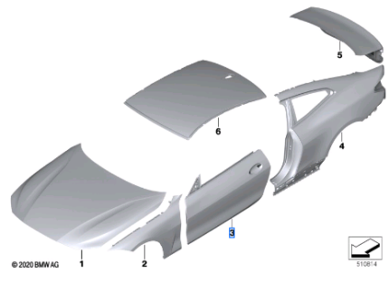 BMW 4 SERIES G22 DOOR FRONT RIGHT 41009478692-C