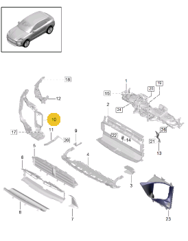 PORSCHE CARRIER RIGHT 95B805594E-C