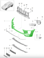 PORSCHE MARCAN FRONT BUMPER 95B807221 RZC-T