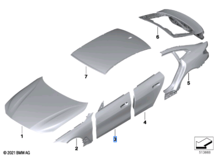 BMW 4 SERIES G26 DOOR FRONT RIGHT 41009625096