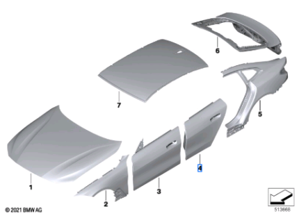 BMW 4 SERIES G26 DOOR REAR RIGHT 41009625100