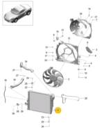 PORSCHE BOXSTER COOLER FOR COOLANT LEFT 9P1121251