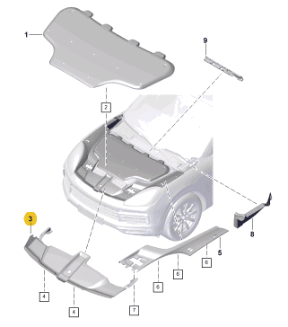 PORSCHE CAYENNE COVER LOCK ENGINE BAY 9Y0805504A-T