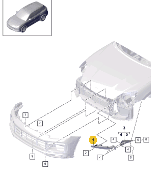 PORSCHE CAYENNE BRACKET FOR HEADLIGHT LEFT 9Y0807571B-T