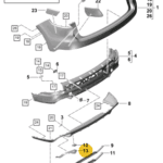 PORSCHE CAYENNE TRIM EXHAUST RIGHT 9Y0807838A-T