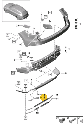 Porsche Cayenne Trim Exhaust Right 9Y0807838A-T Porsche Cayenne Trim Exhaust Right 9Y0807838A-T