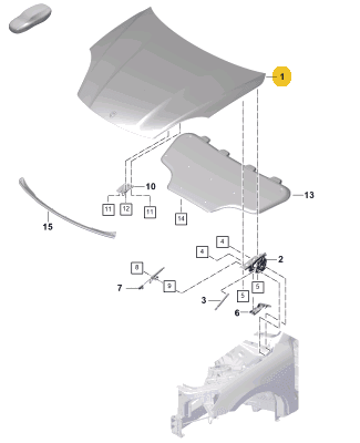 PORSCHE CAYENNE BONNET FRONT 9Y0823031-T