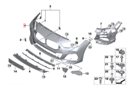 BMW F44 FRONT BUMPER COMPLETE