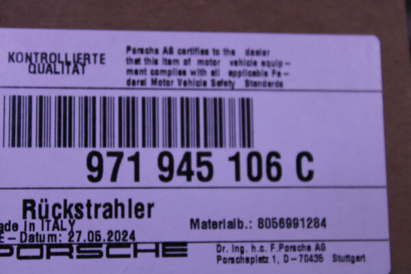 Porsche Panamera Rear Light Reflector Right 971945106C