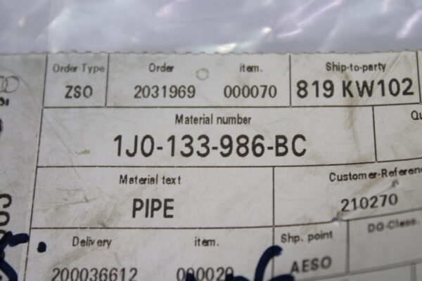 Volkswagen 1 Set Fuel Pipes 1J0133986Bc