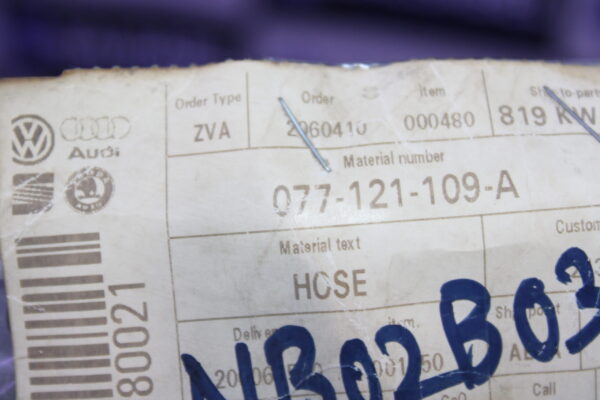 Volkswagen Coolant Hose 077121109A