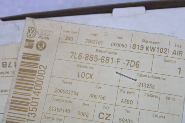 Volkswagen Backrest Lock Teak Brown Left 7L6885681F 7D6