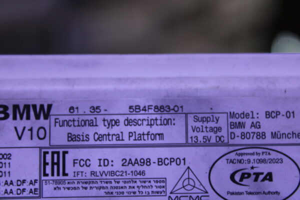 Bmw 7 Series G70 Control Unit Basic Computing 61355B4F883