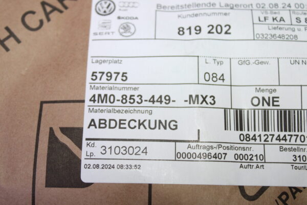 Audi Q7 Cover 4M0853449 Mx3