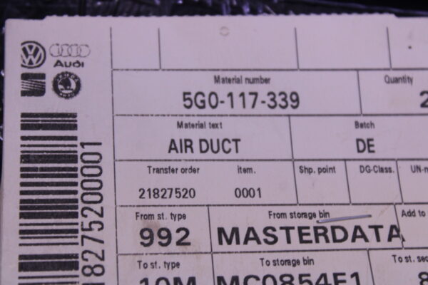 Volkswagen Air Guide 5G0117339
