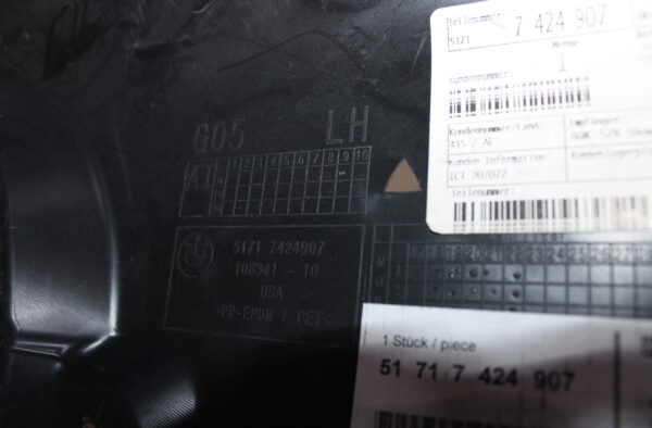 Bmw X5 G05 X6 G06 Cover Wheel Housing Rear Front Left 51717424907