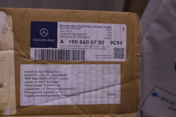  Mercedes Benz Gts Gtr Lap Shoulder Belt Left 19086007009C94