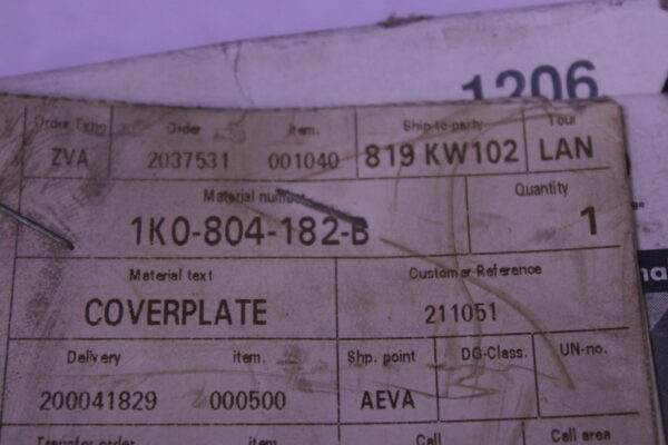 Audi A3 Cover Plate 1K0804182B