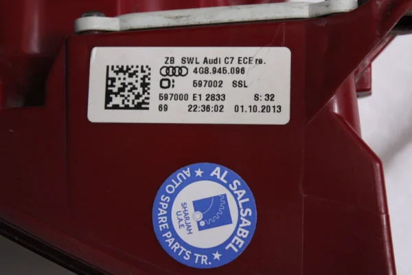 Audi A7 2014 Tail Lamp Led Light Side 4G8945096