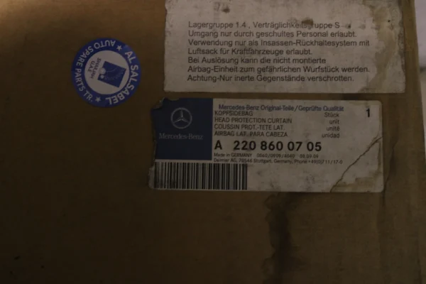 Mercedes Benz S Head Air Bag Left 2208600705