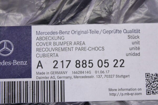 Mercedes Front Bumper Tow Hook Cover Cap 2178850223 - Image 5