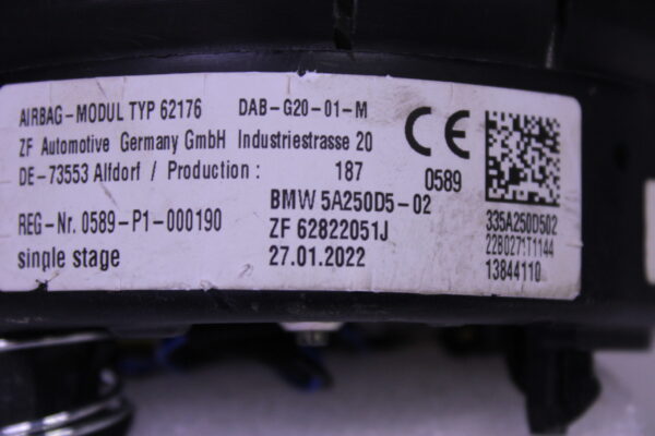 Bmw 3 Series G20 Steering Wheel Airbag 32305A250D5