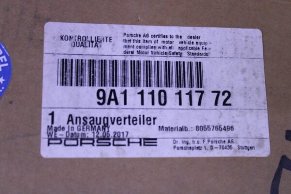 Porsche Intake Air Distributor 9A111011772