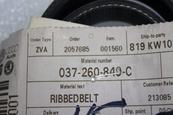 Volkswagen Poly V Belt 037260849C