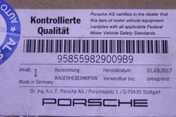 Porsche Socket Jack Satin Black 958559829009B9