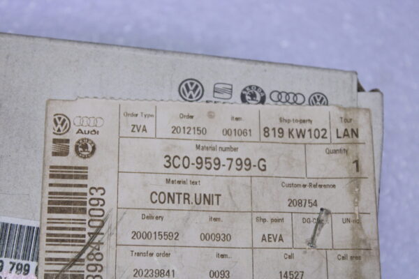 Volkswagen Control Unit 3C0959799G