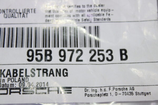 Porsche Wire Set Anti Locking Brake Syst 95B972253B