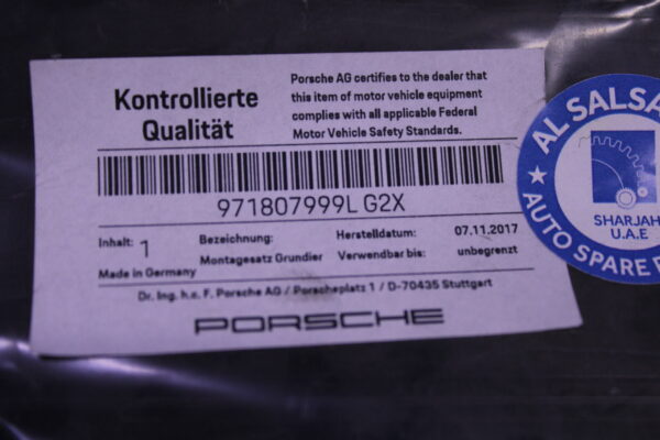 Porsche Assembly Kit Licence Plate Holder Primed 971807999L G2X