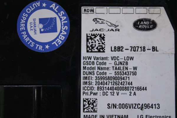 Range Rover Keyless Entry Ecu Control Module L8B270718Bl